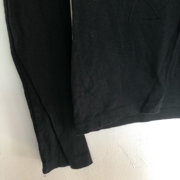 Soft Cotton V Neck T Shirt Black Long Slee… - Picture 7 of 9